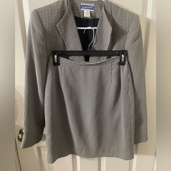 Pendleton Vintage Skirt Suit Set Blazer and Skirt Size 4 - Picture 4 of 6